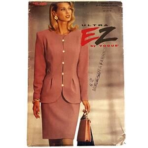 Vogue 8560 Ultra EZ Sewing Pattern Misses' Jacket & Dress Size 12-16 Uncut